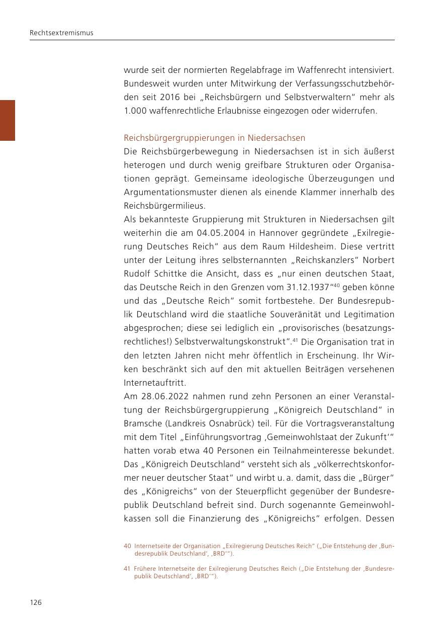 Seite 128 des Verfassungsschutzbericht 2022 Niedersachsen