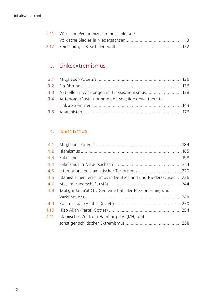 Seite 14 des Verfassungsschutzbericht 2022 Niedersachsen