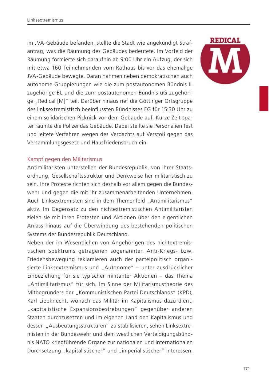 Seite 173 des Verfassungsschutzbericht 2022 Niedersachsen