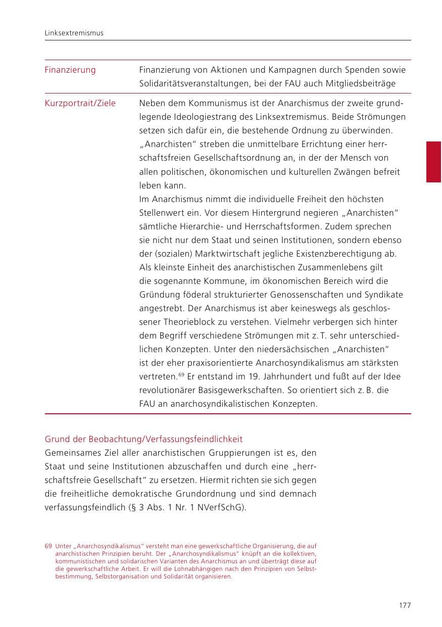 Seite 179 des Verfassungsschutzbericht 2022 Niedersachsen