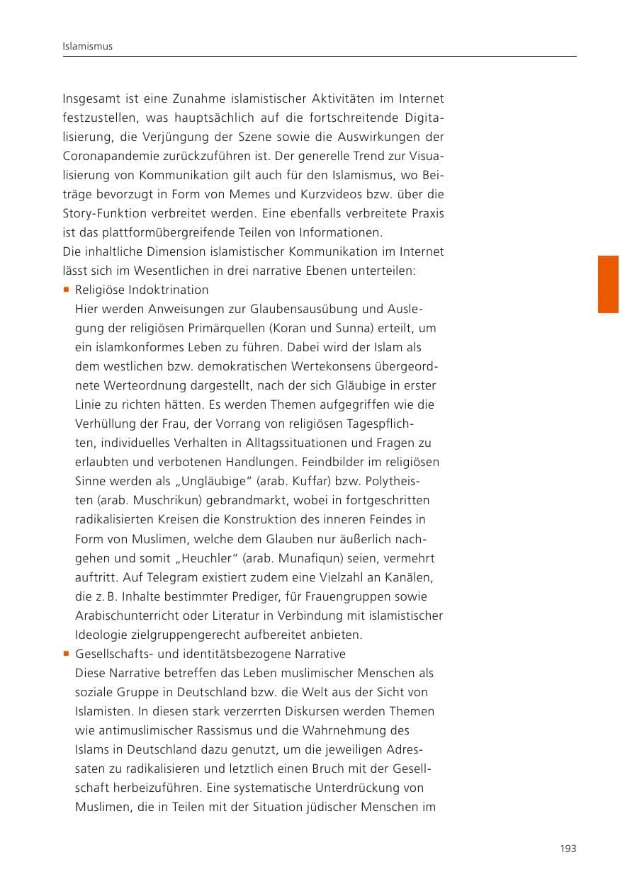 Seite 195 des Verfassungsschutzbericht 2022 Niedersachsen