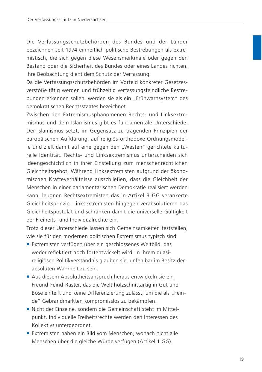 Seite 21 des Verfassungsschutzbericht 2022 Niedersachsen