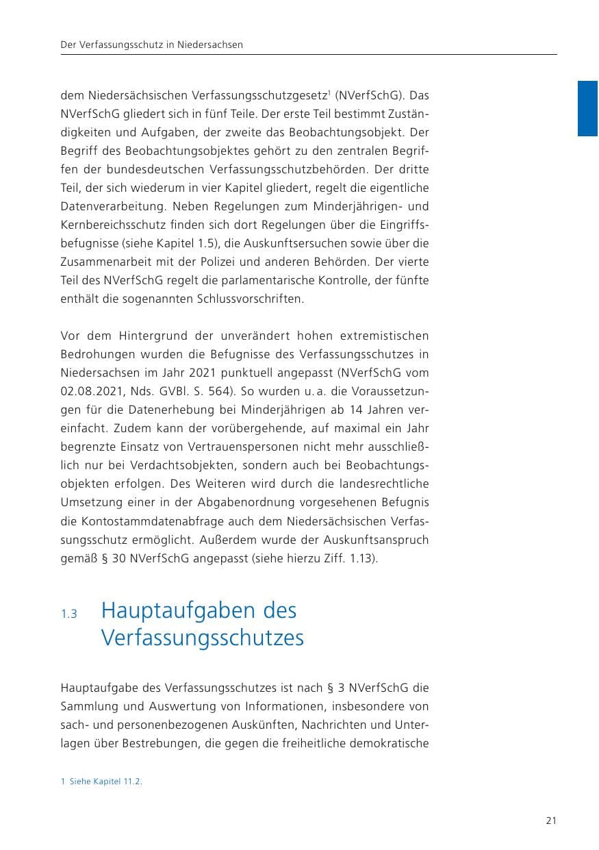 Seite 23 des Verfassungsschutzbericht 2022 Niedersachsen