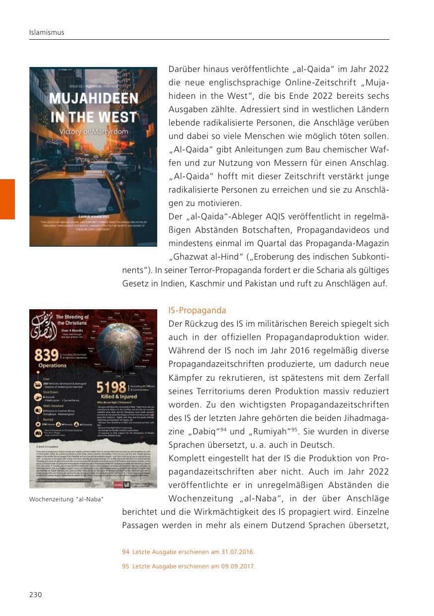 Seite 232 des Verfassungsschutzbericht 2022 Niedersachsen