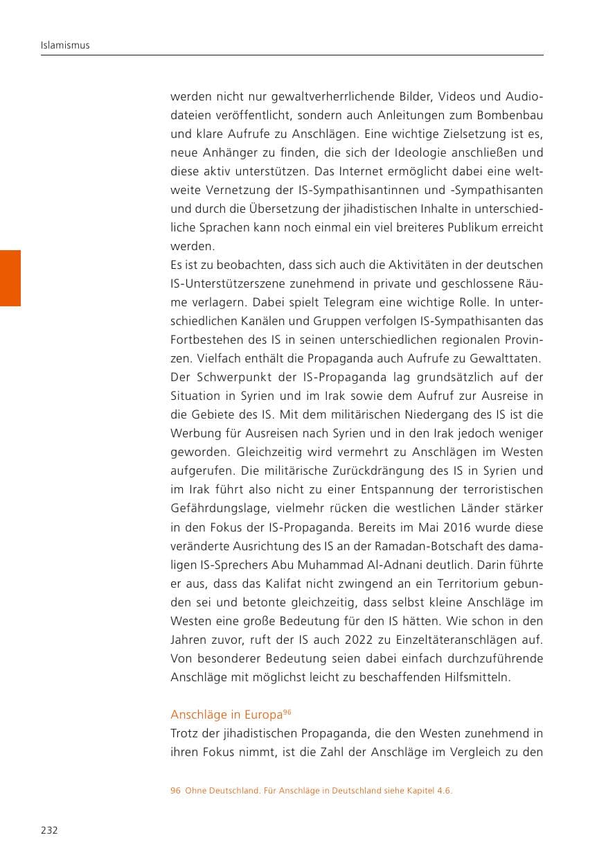 Seite 234 des Verfassungsschutzbericht 2022 Niedersachsen