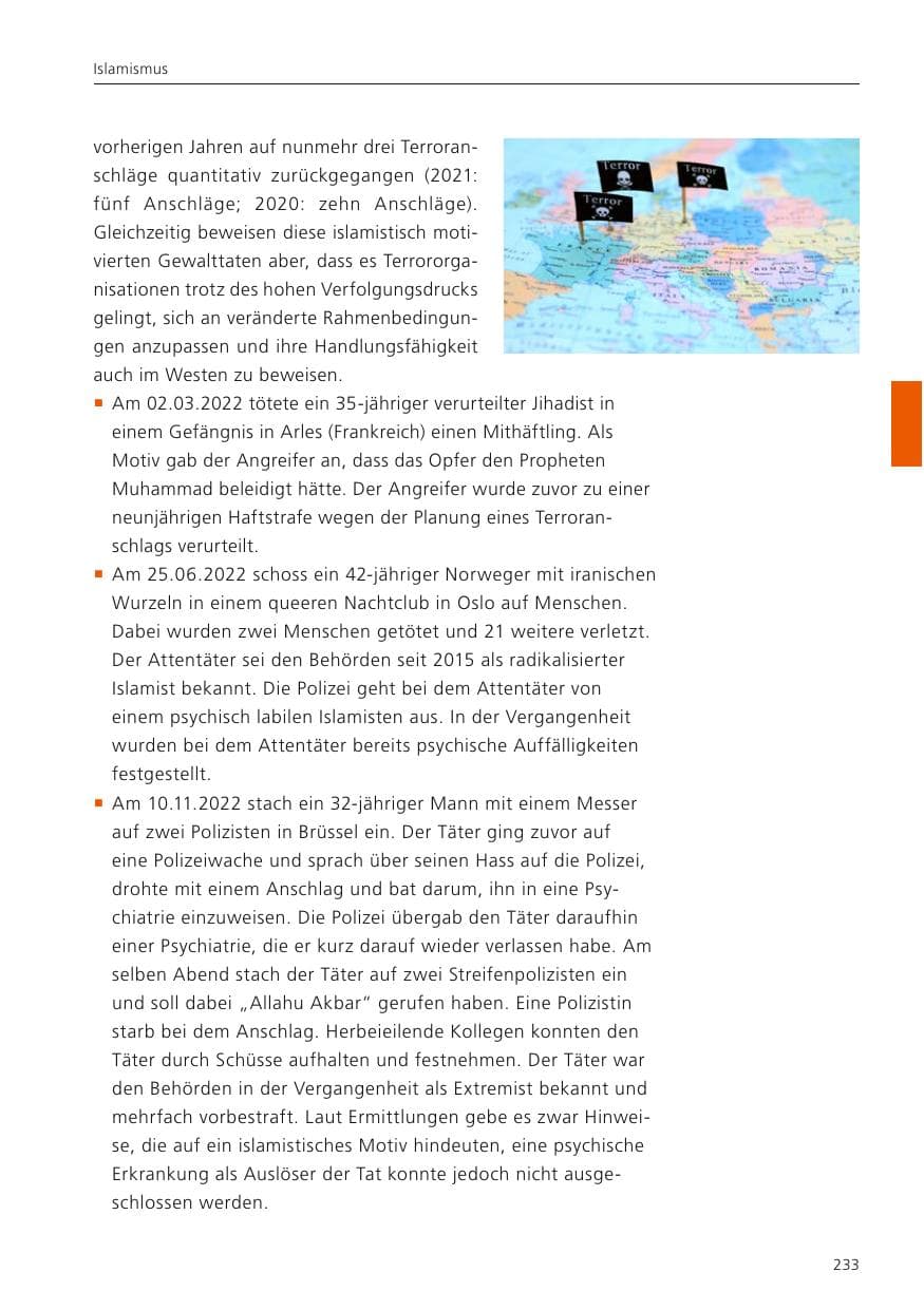 Seite 235 des Verfassungsschutzbericht 2022 Niedersachsen