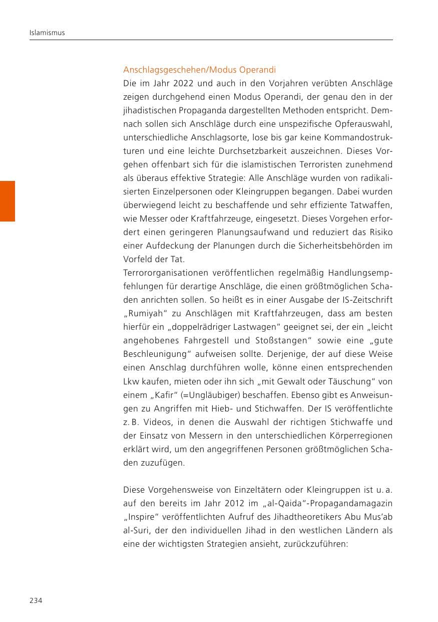 Seite 236 des Verfassungsschutzbericht 2022 Niedersachsen
