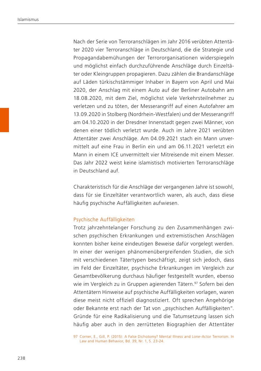 Seite 240 des Verfassungsschutzbericht 2022 Niedersachsen