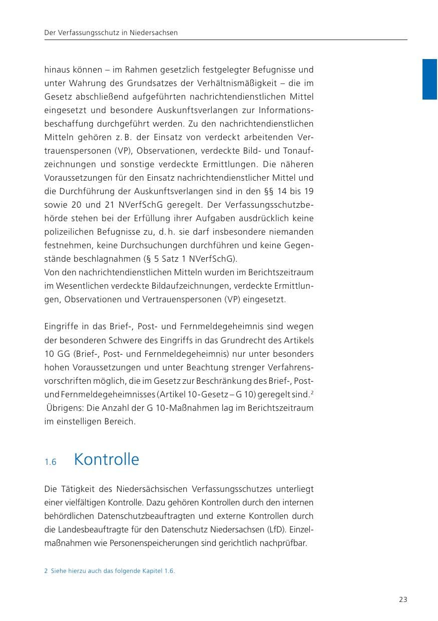 Seite 25 des Verfassungsschutzbericht 2022 Niedersachsen