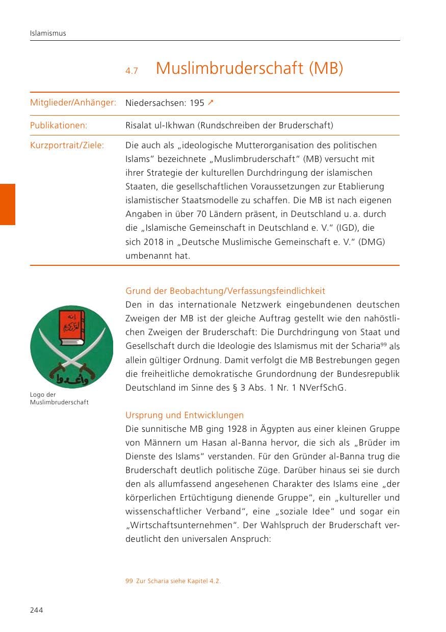 Seite 246 des Verfassungsschutzbericht 2022 Niedersachsen
