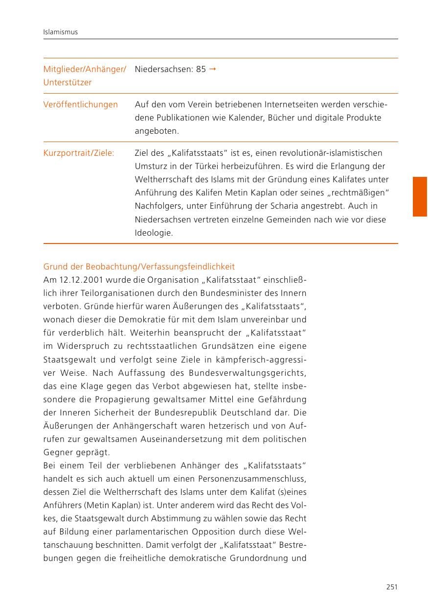 Seite 253 des Verfassungsschutzbericht 2022 Niedersachsen
