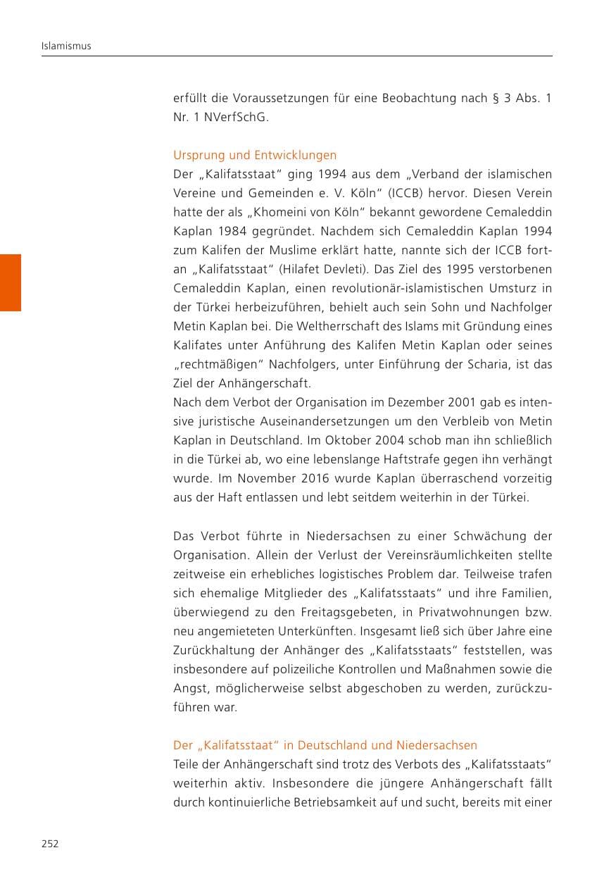 Seite 254 des Verfassungsschutzbericht 2022 Niedersachsen