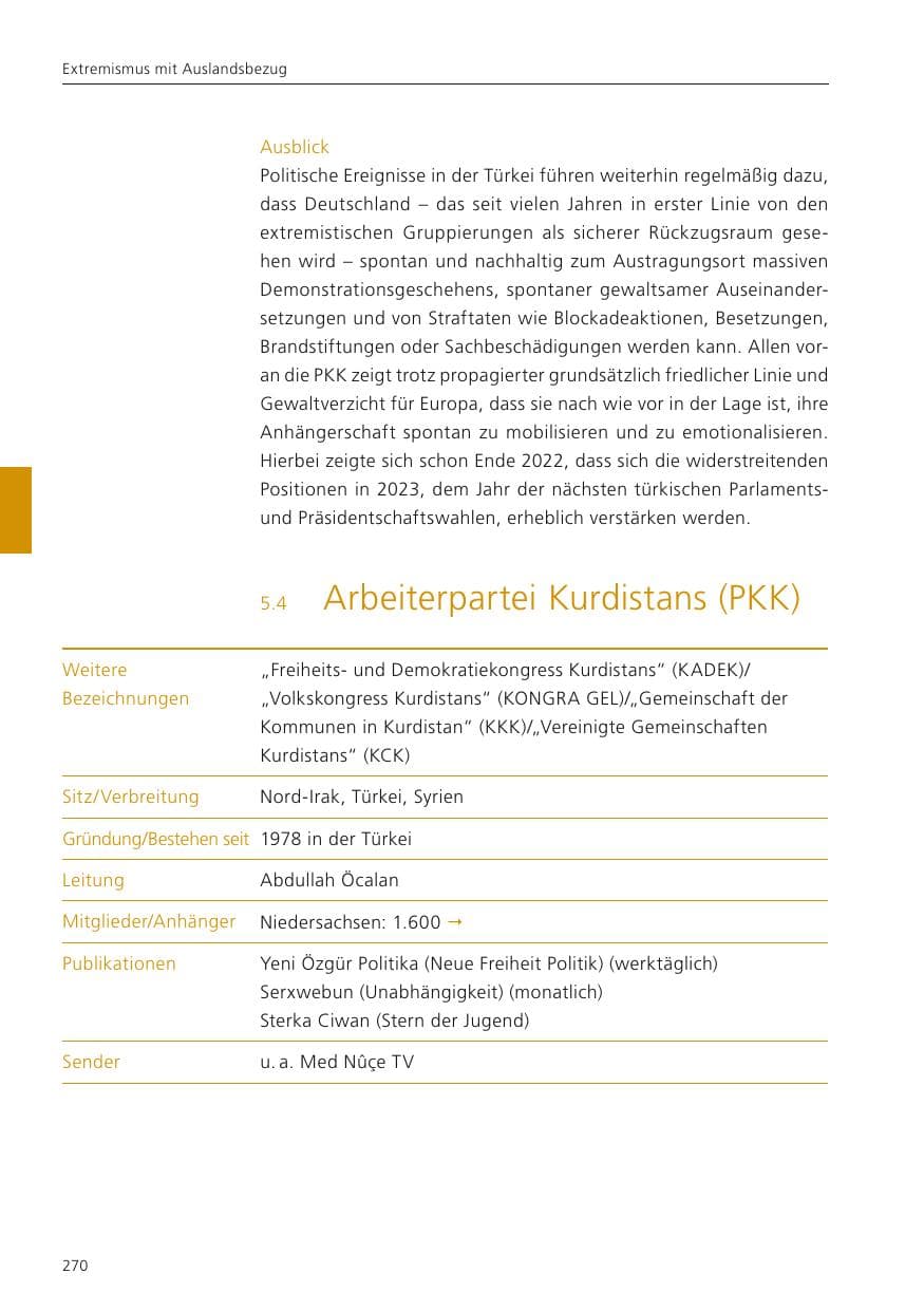 Seite 272 des Verfassungsschutzbericht 2022 Niedersachsen