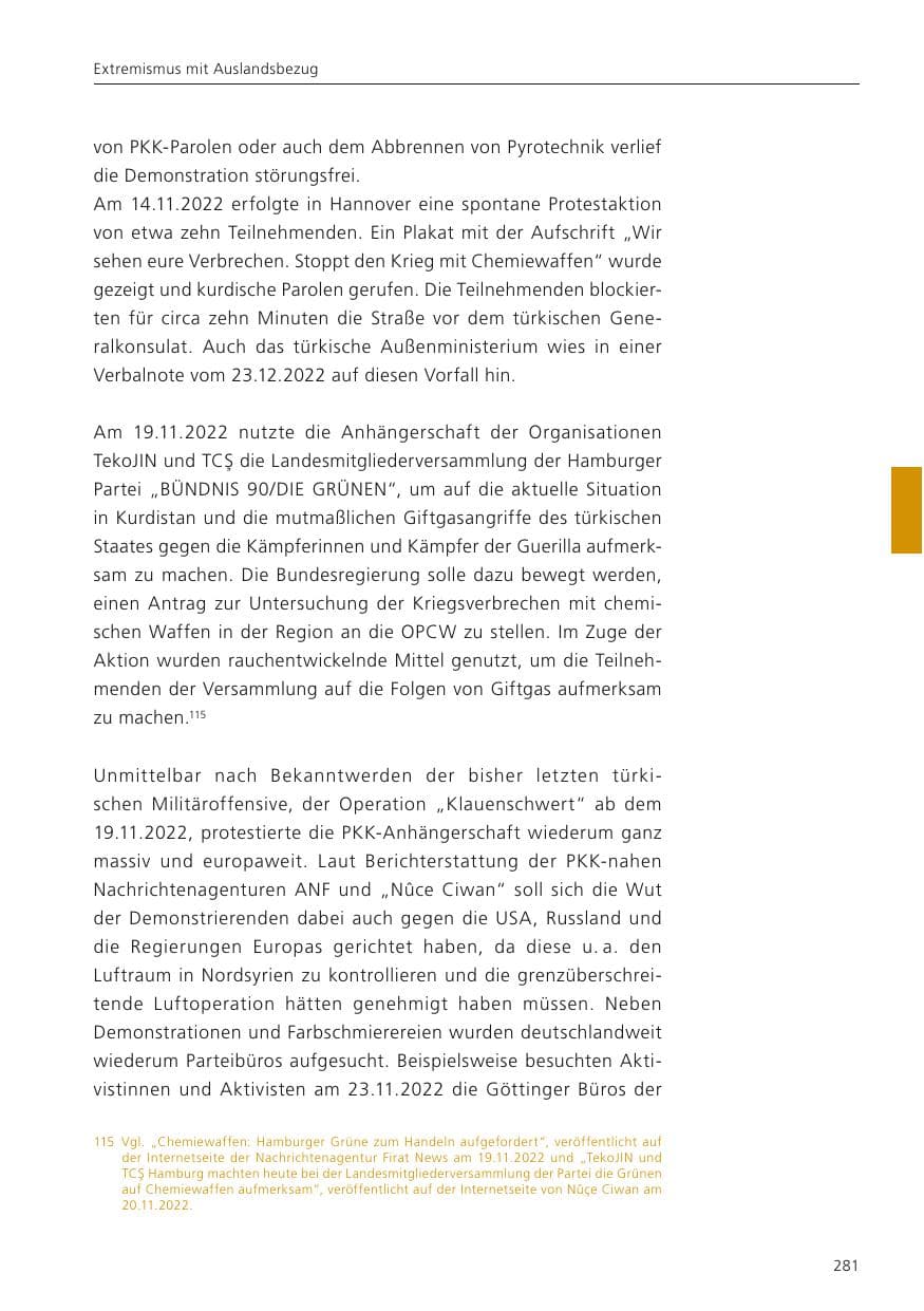 Seite 283 des Verfassungsschutzbericht 2022 Niedersachsen