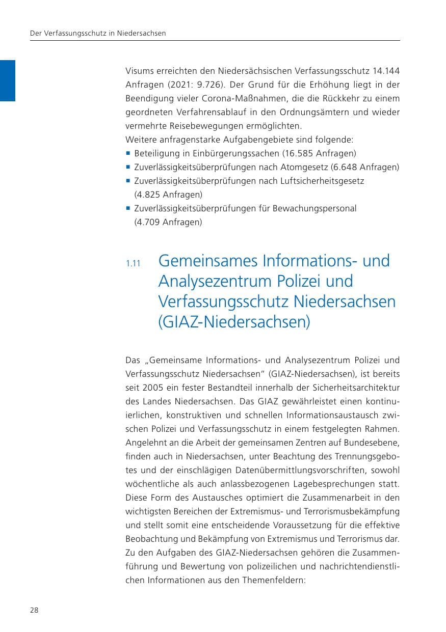 Seite 30 des Verfassungsschutzbericht 2022 Niedersachsen