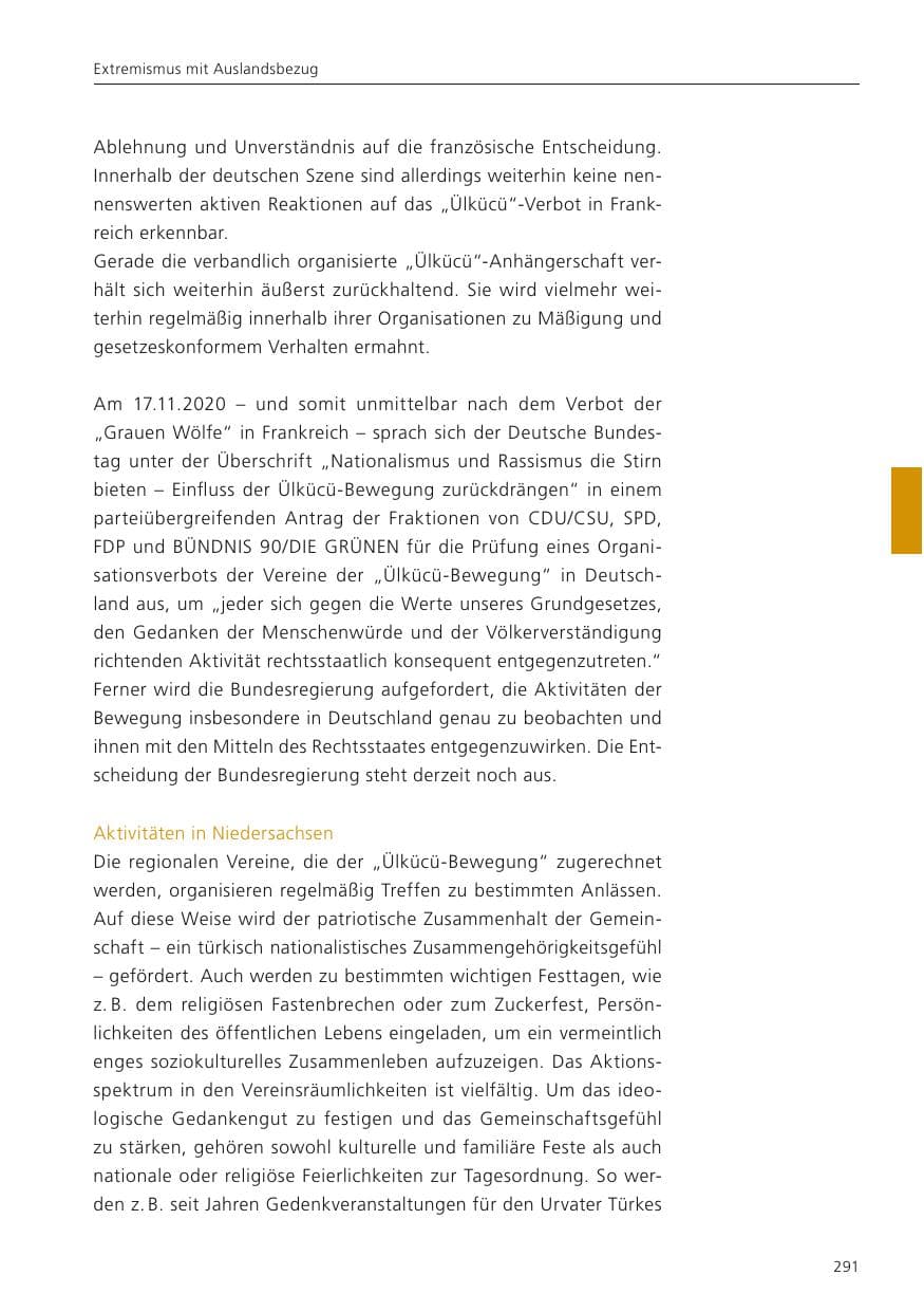 Seite 293 des Verfassungsschutzbericht 2022 Niedersachsen