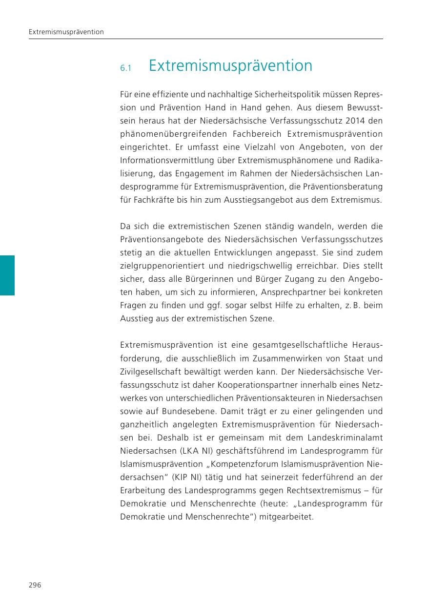 Seite 298 des Verfassungsschutzbericht 2022 Niedersachsen