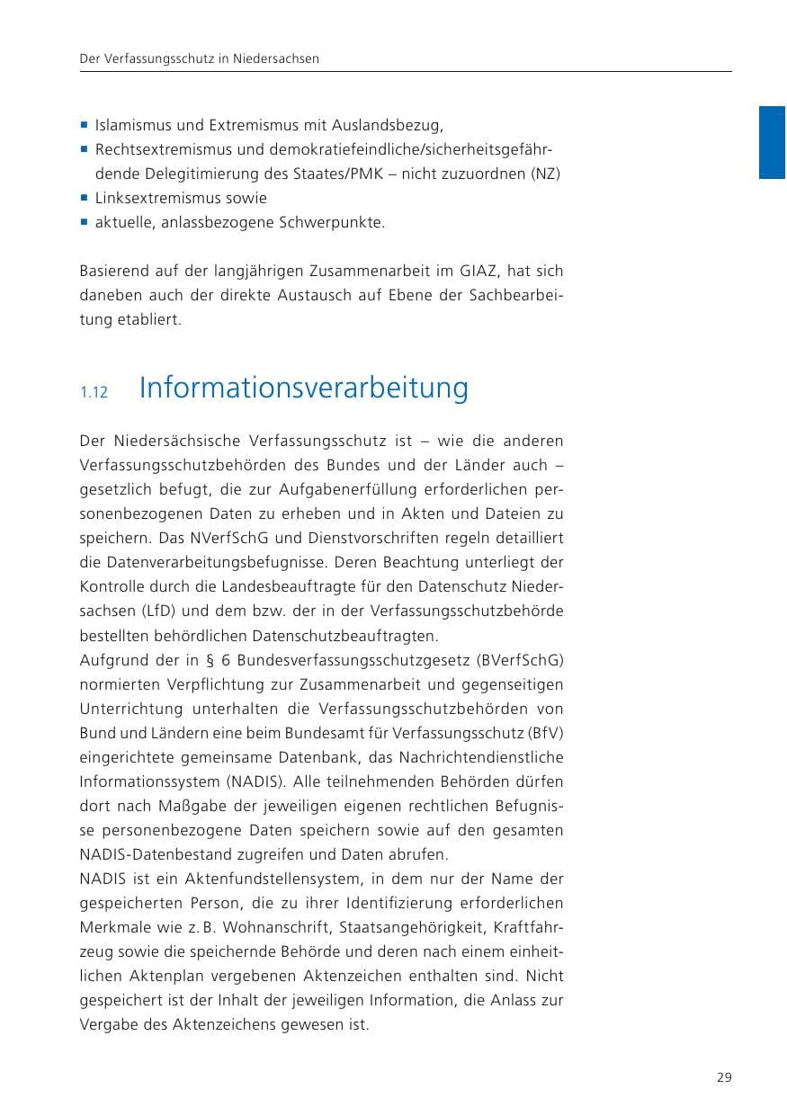 Seite 31 des Verfassungsschutzbericht 2022 Niedersachsen