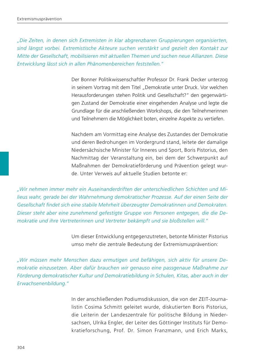 Seite 306 des Verfassungsschutzbericht 2022 Niedersachsen