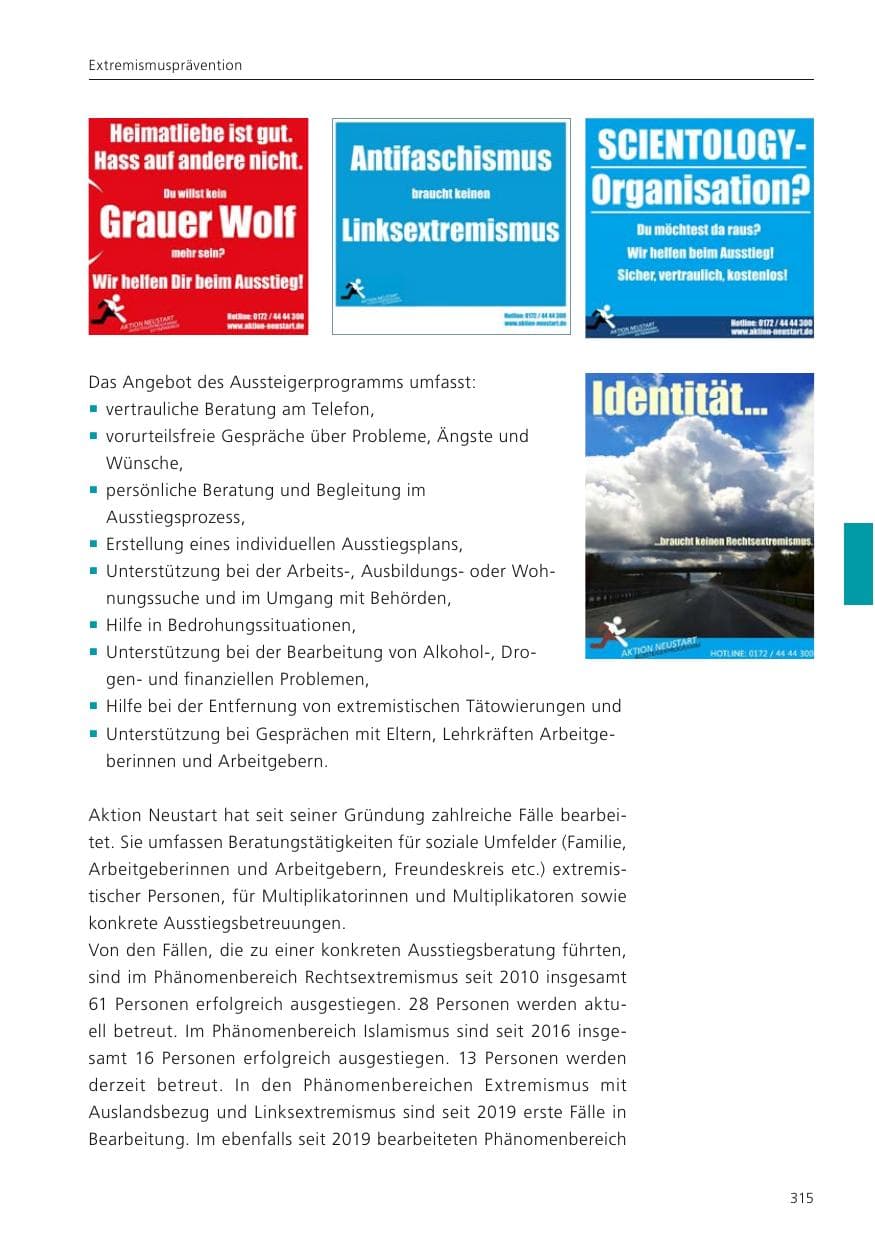 Seite 317 des Verfassungsschutzbericht 2022 Niedersachsen