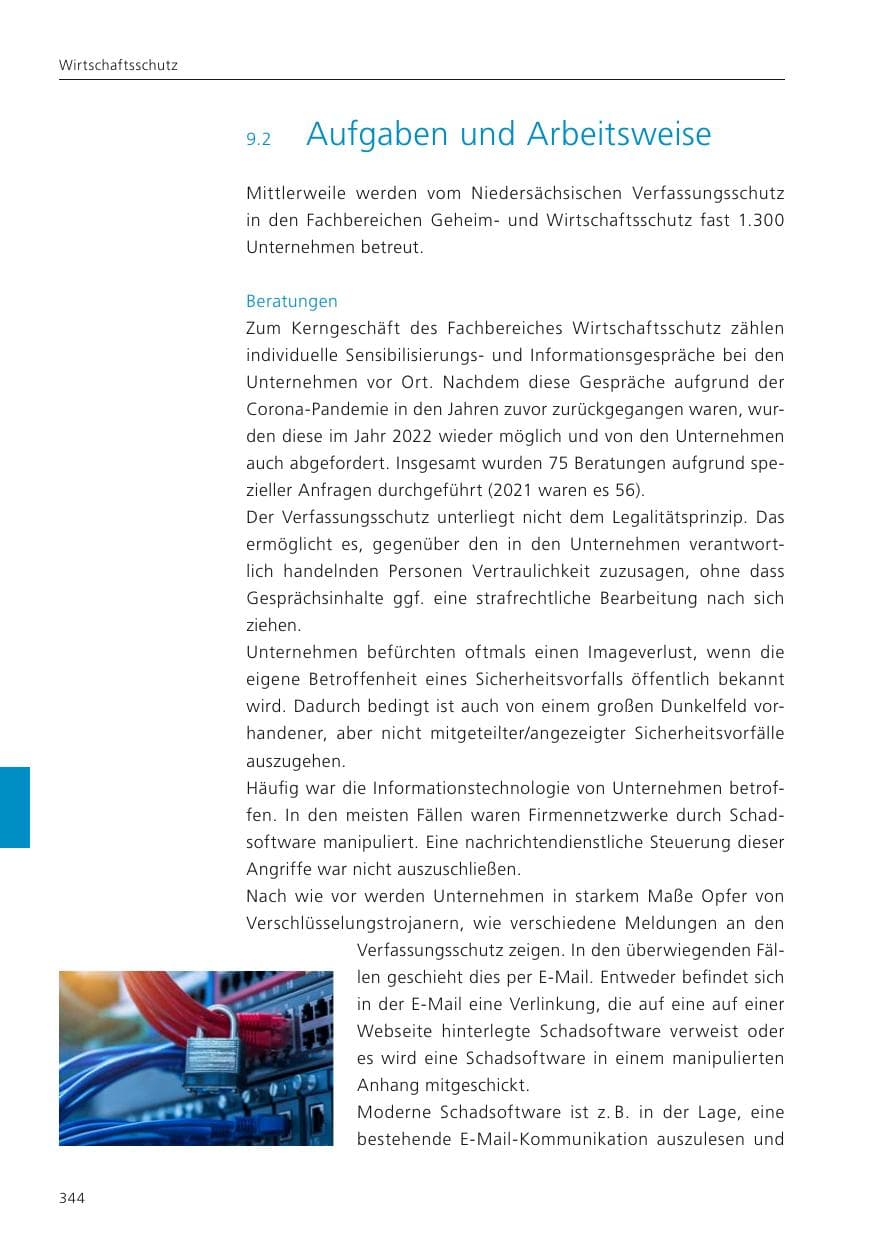 Seite 346 des Verfassungsschutzbericht 2022 Niedersachsen
