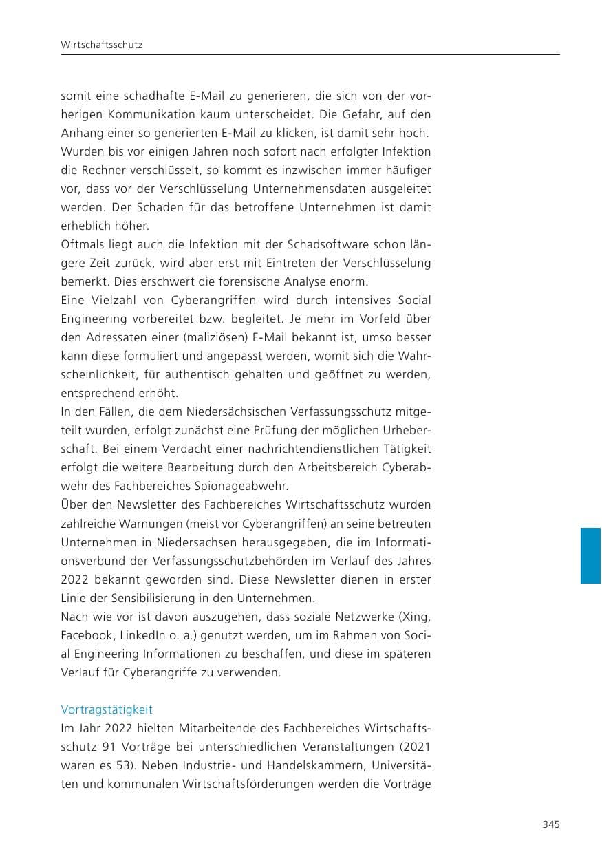 Seite 347 des Verfassungsschutzbericht 2022 Niedersachsen