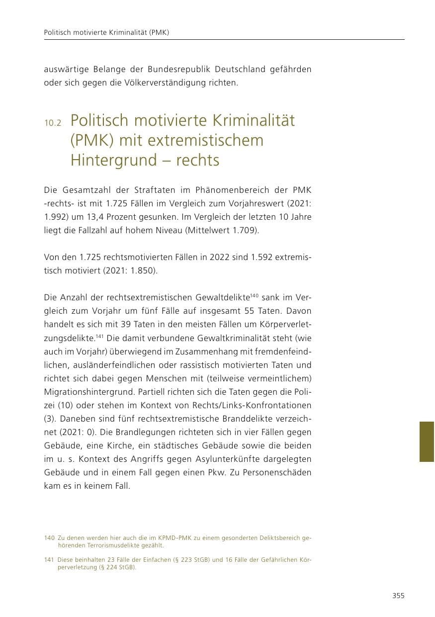 Seite 357 des Verfassungsschutzbericht 2022 Niedersachsen