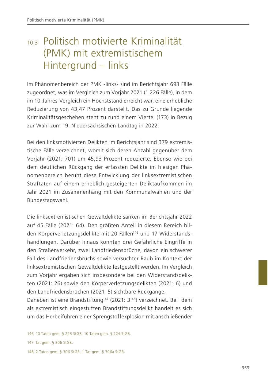 Seite 361 des Verfassungsschutzbericht 2022 Niedersachsen