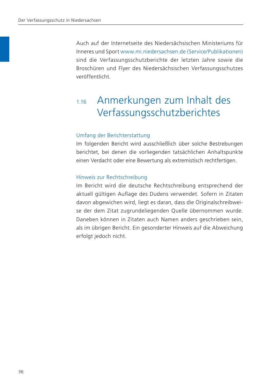 Seite 38 des Verfassungsschutzbericht 2022 Niedersachsen