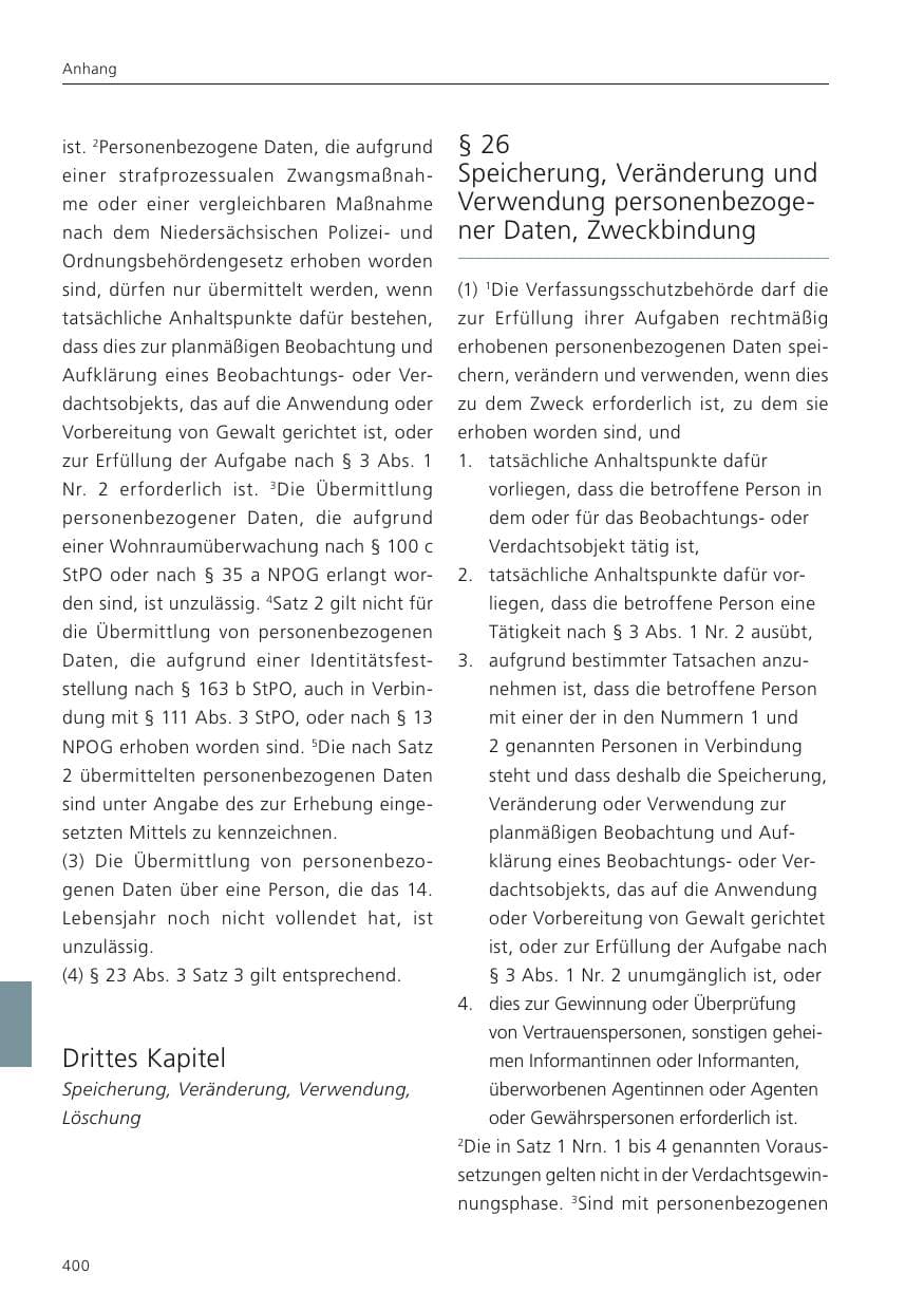 Seite 402 des Verfassungsschutzbericht 2022 Niedersachsen