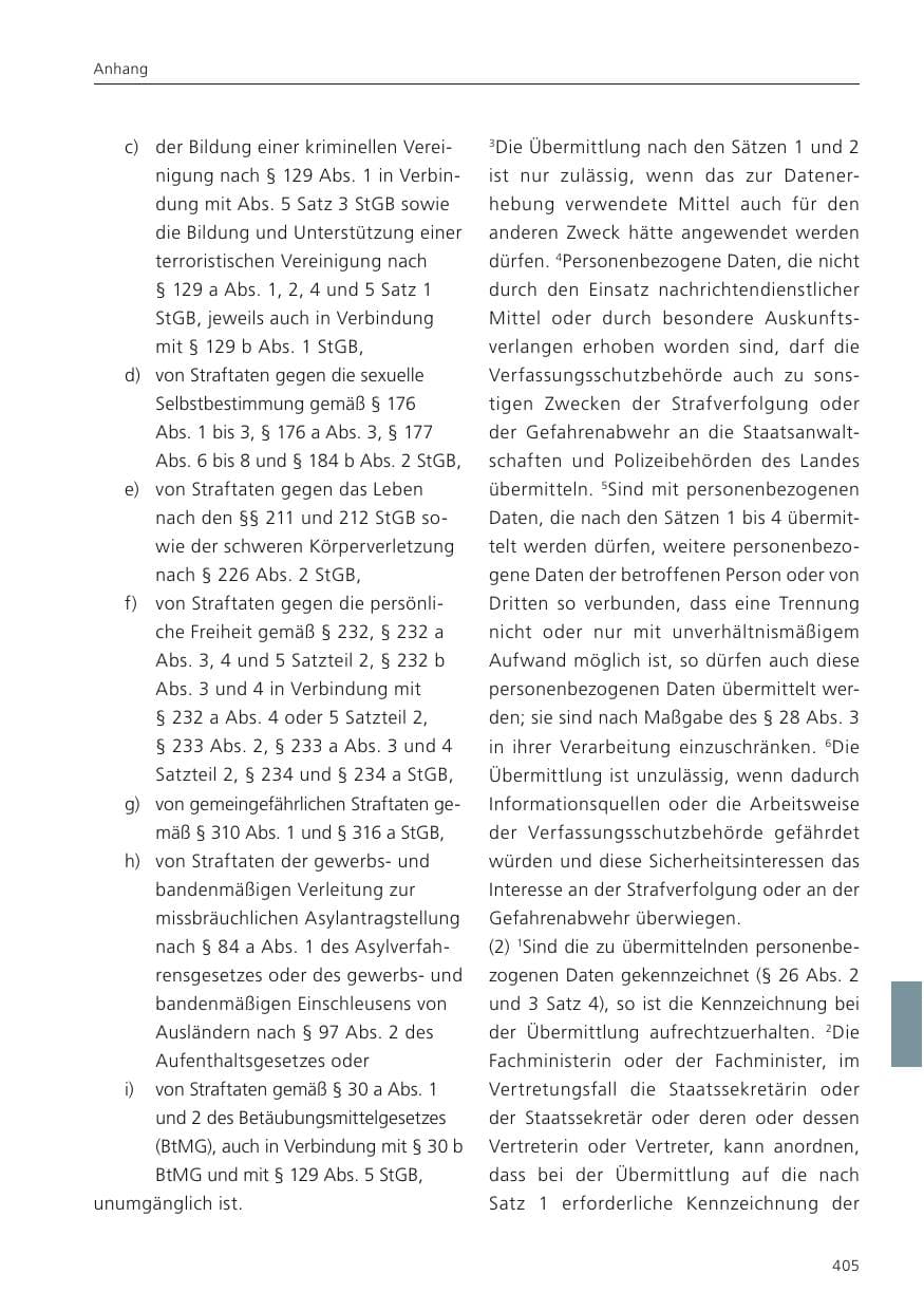 Seite 407 des Verfassungsschutzbericht 2022 Niedersachsen