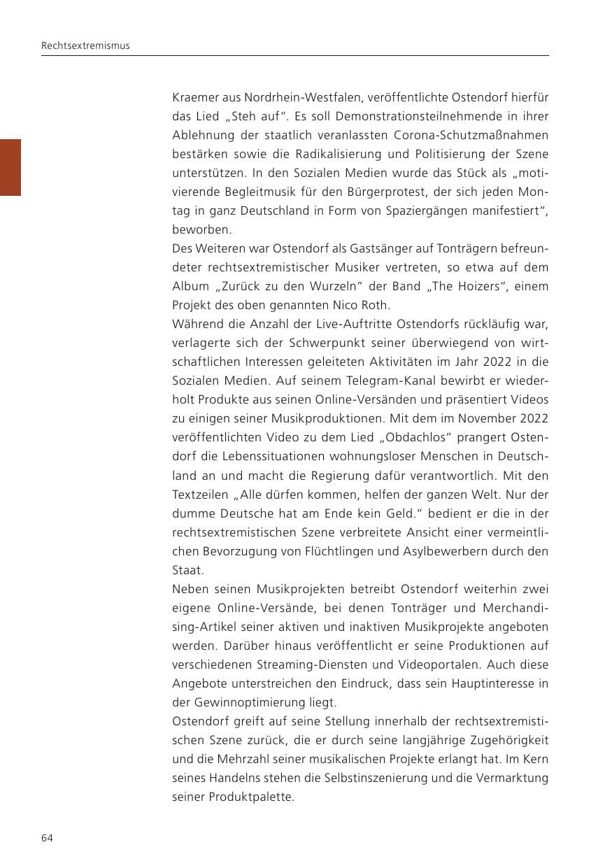 Seite 66 des Verfassungsschutzbericht 2022 Niedersachsen