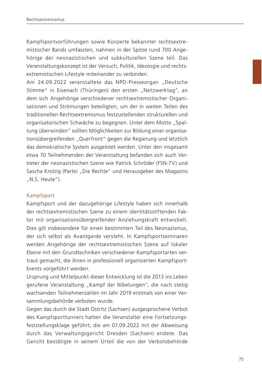 Seite 77 des Verfassungsschutzbericht 2022 Niedersachsen