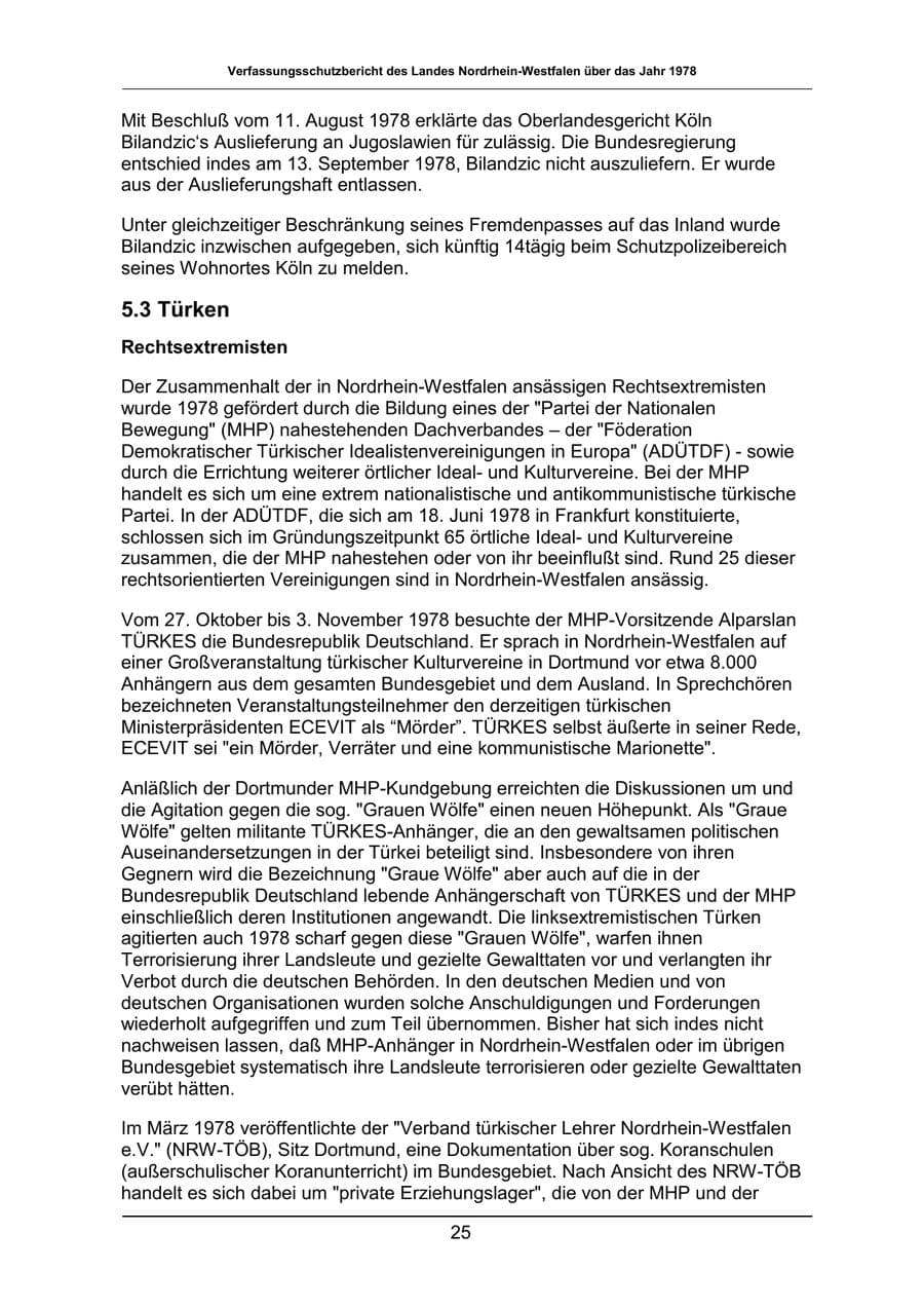 Seite 25 des Verfassungsschutzbericht 1978 Nordrhein-Westfalen