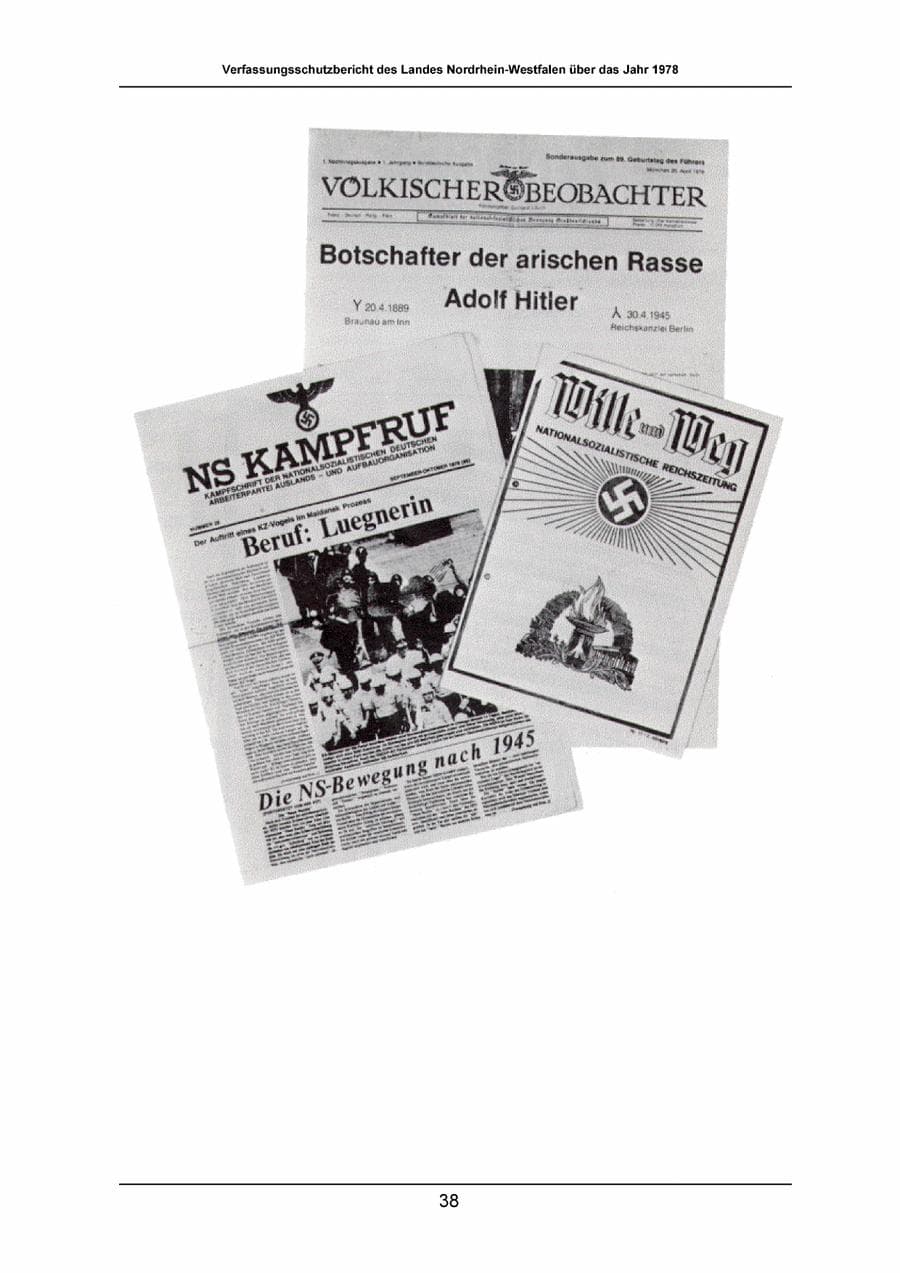 Seite 38 des Verfassungsschutzbericht 1978 Nordrhein-Westfalen