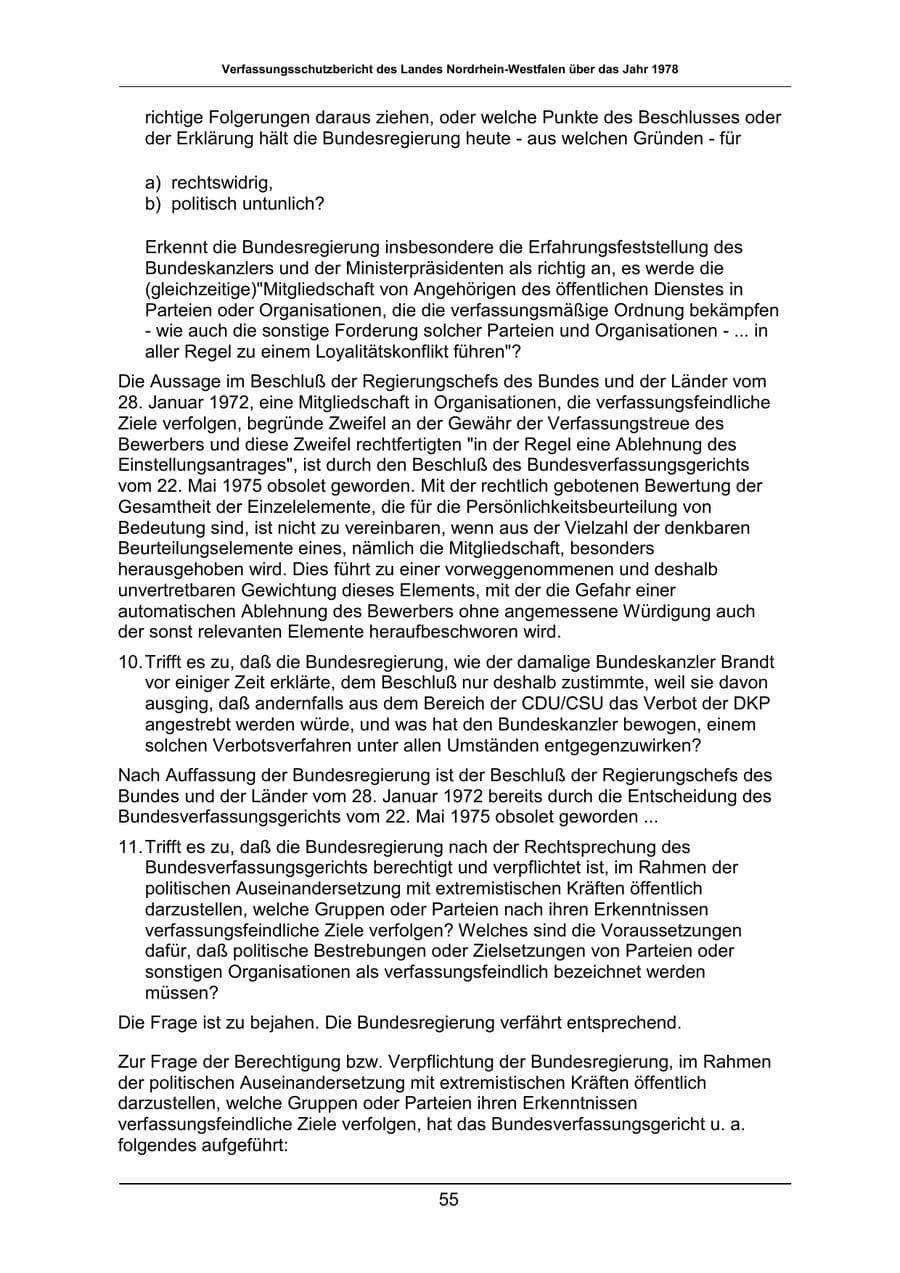 Seite 55 des Verfassungsschutzbericht 1978 Nordrhein-Westfalen