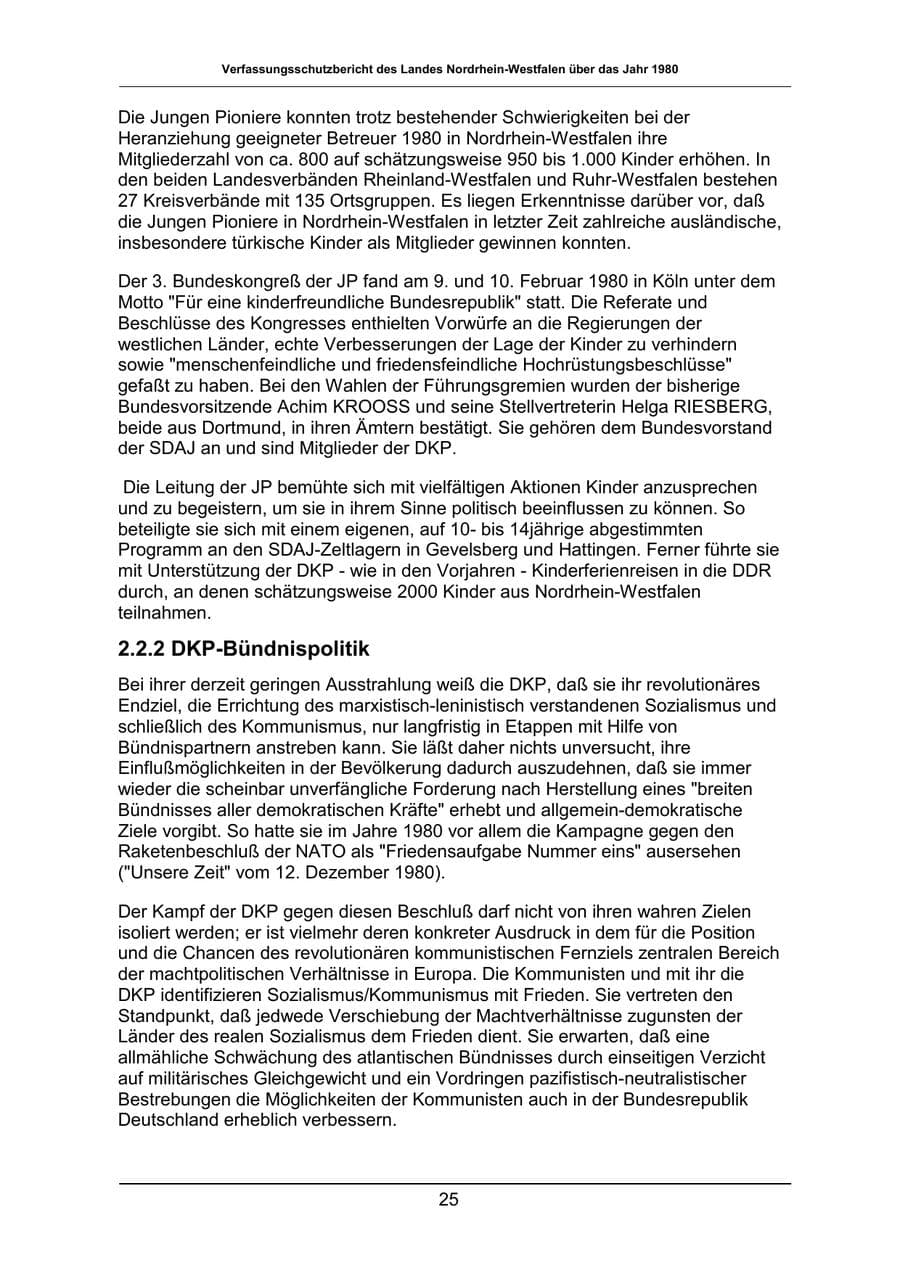 Seite 25 des Verfassungsschutzbericht 1980 Nordrhein-Westfalen