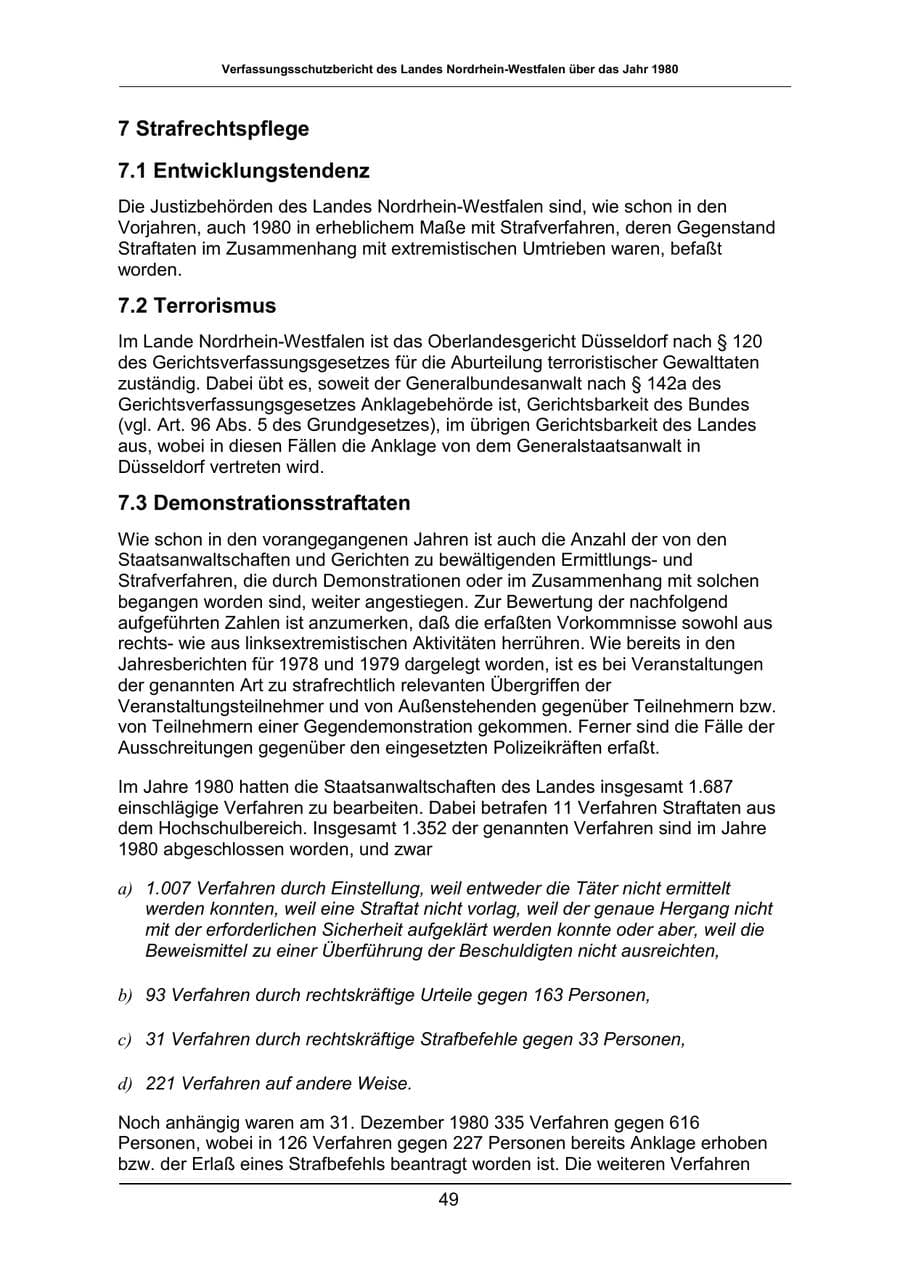 Seite 49 des Verfassungsschutzbericht 1980 Nordrhein-Westfalen