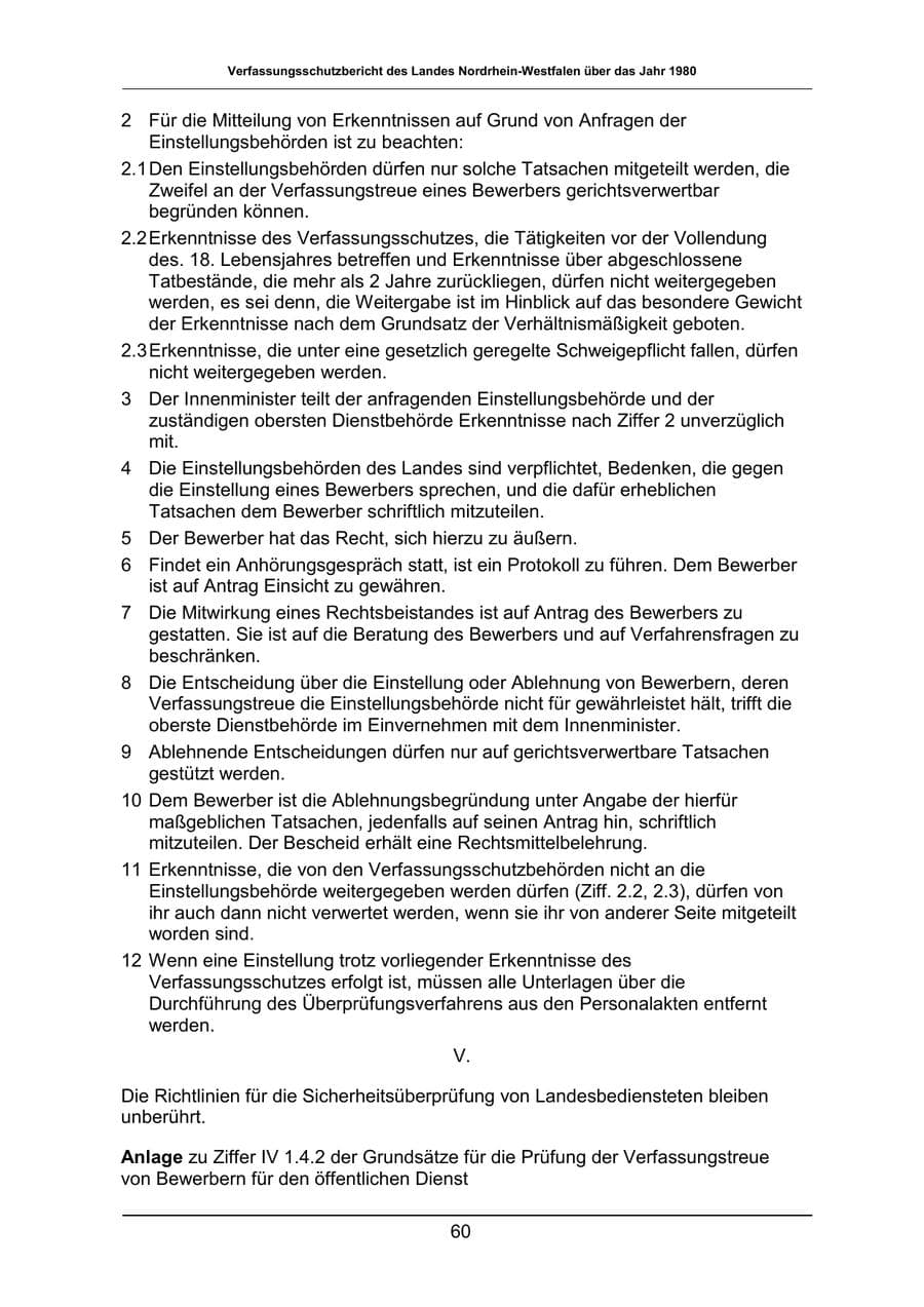 Seite 60 des Verfassungsschutzbericht 1980 Nordrhein-Westfalen