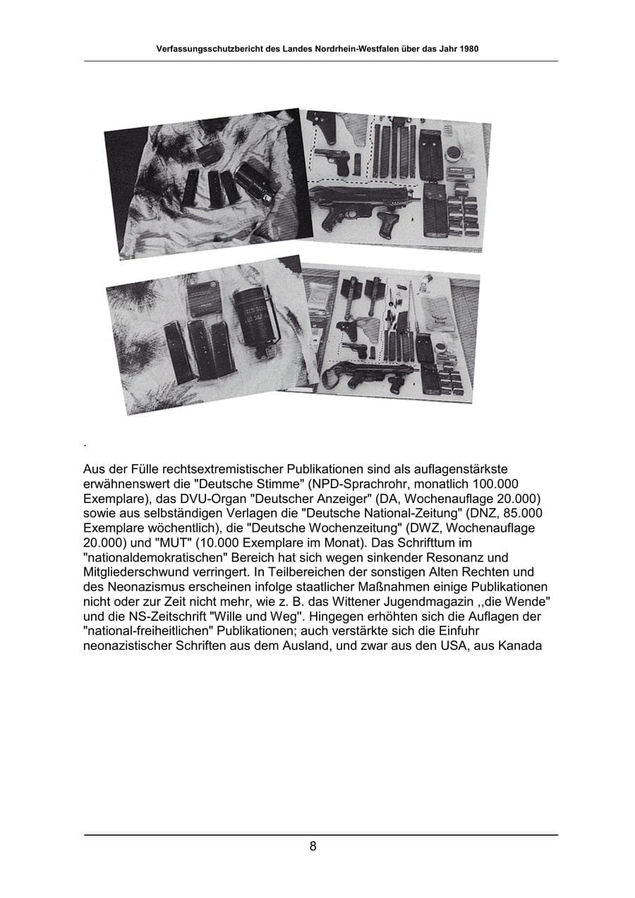 Seite 8 des Verfassungsschutzbericht 1980 Nordrhein-Westfalen