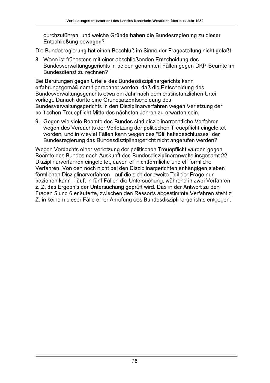 Seite 78 des Verfassungsschutzbericht 1980 Nordrhein-Westfalen
