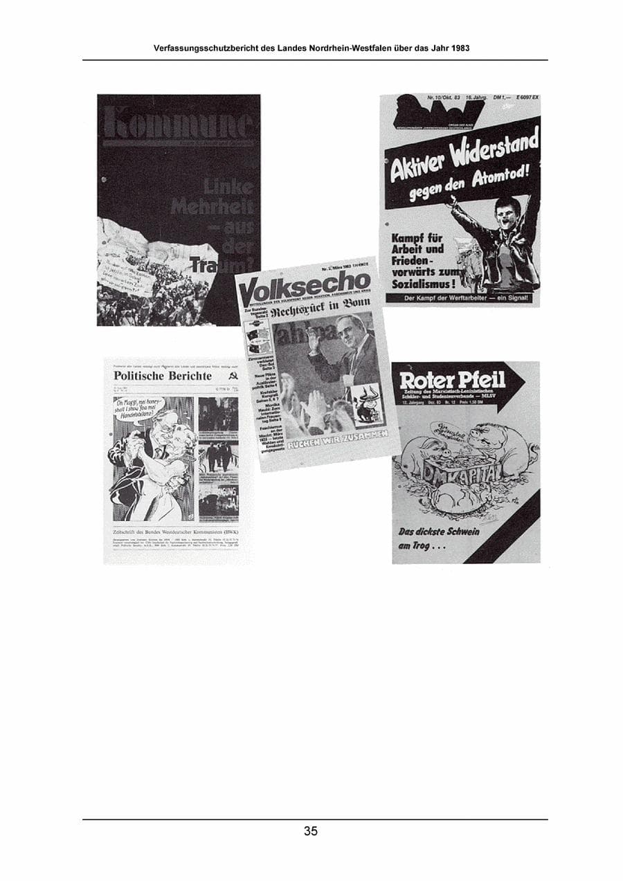 Seite 35 des Verfassungsschutzbericht 1983 Nordrhein-Westfalen