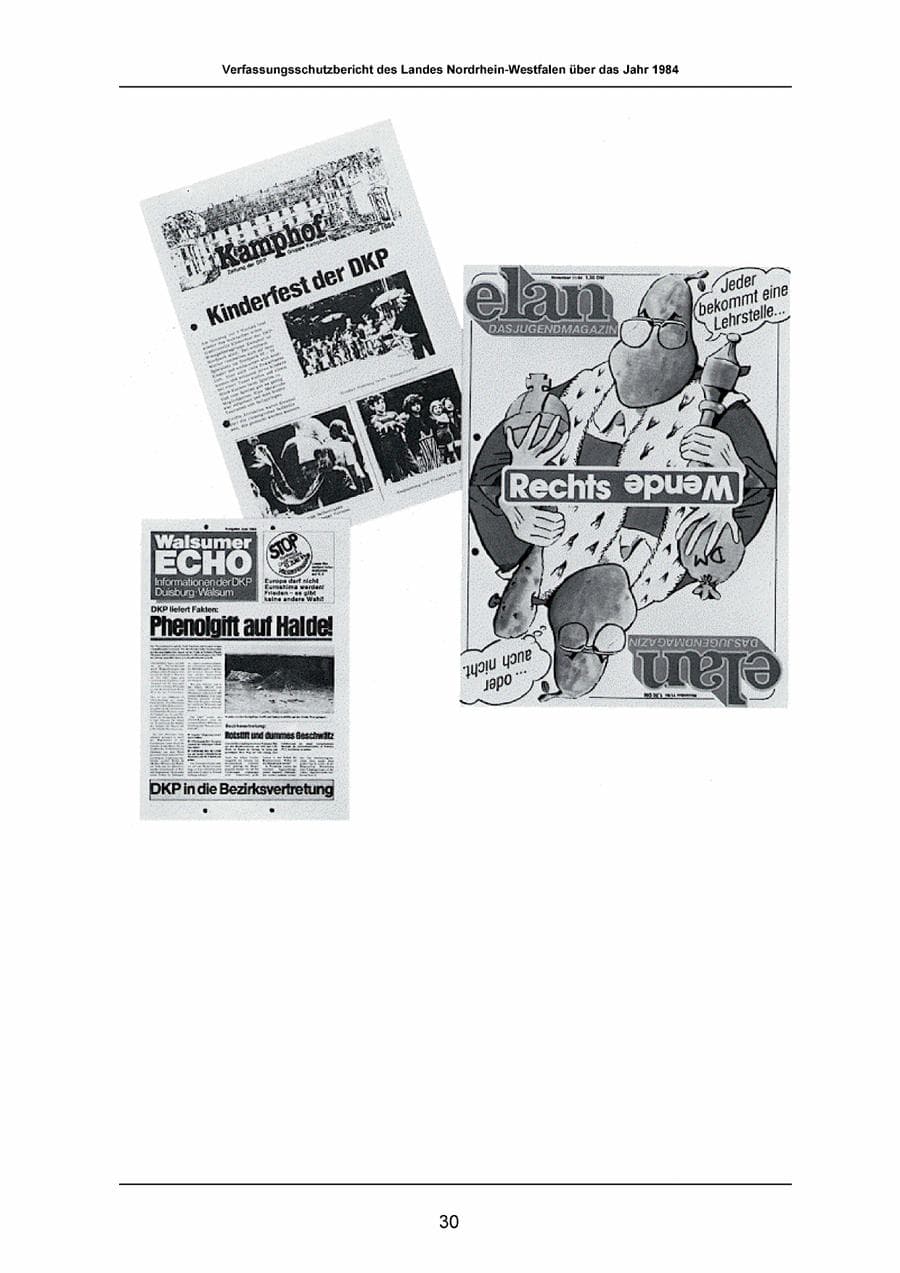 Seite 30 des Verfassungsschutzbericht 1984 Nordrhein-Westfalen