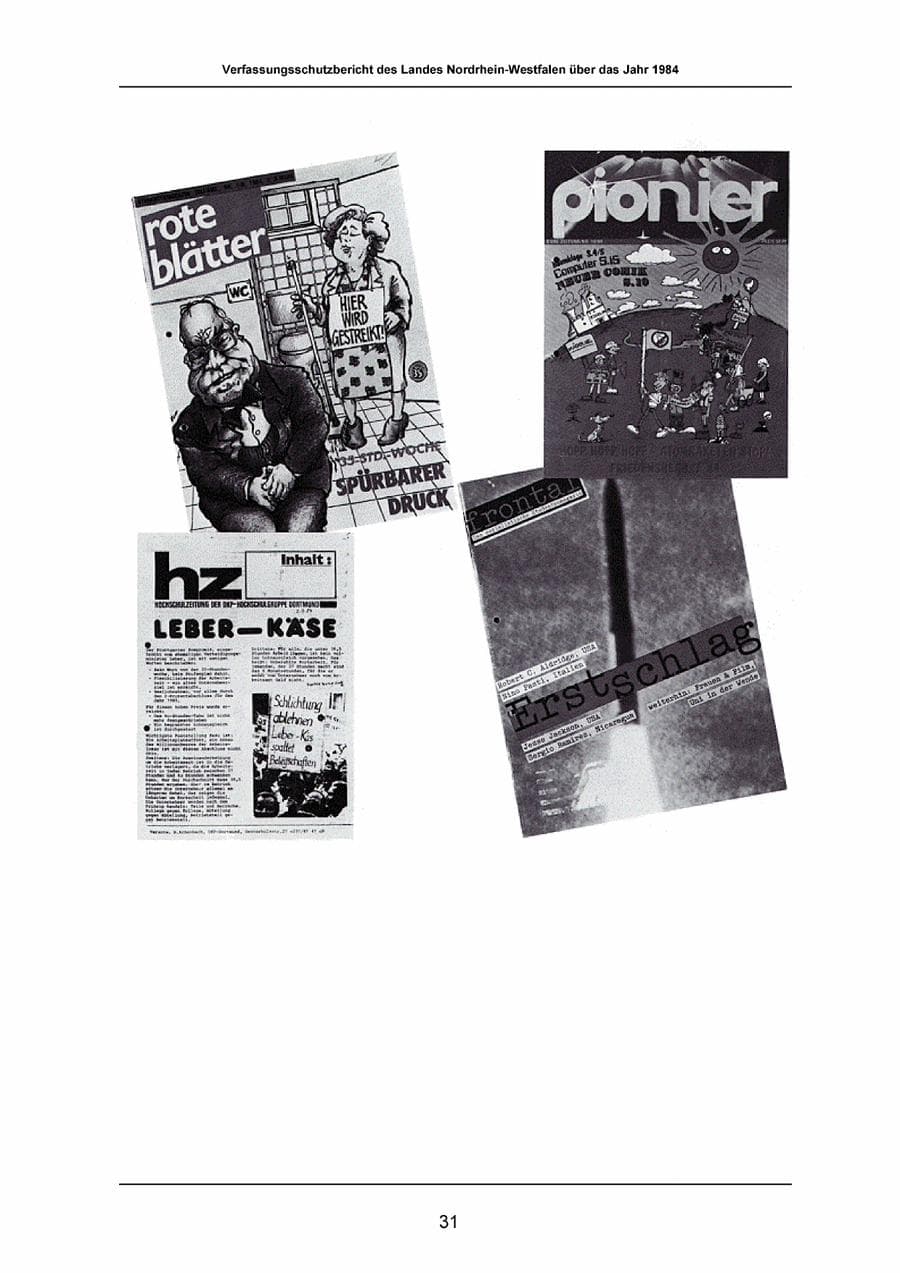 Seite 31 des Verfassungsschutzbericht 1984 Nordrhein-Westfalen