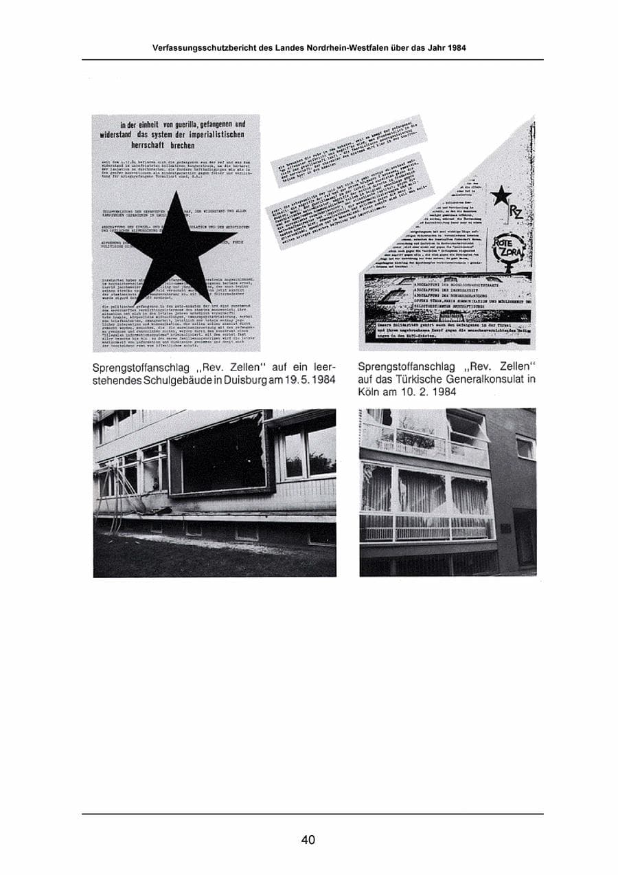 Seite 40 des Verfassungsschutzbericht 1984 Nordrhein-Westfalen