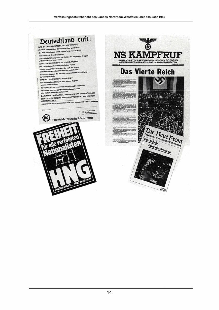 Seite 14 des Verfassungsschutzbericht 1985 Nordrhein-Westfalen