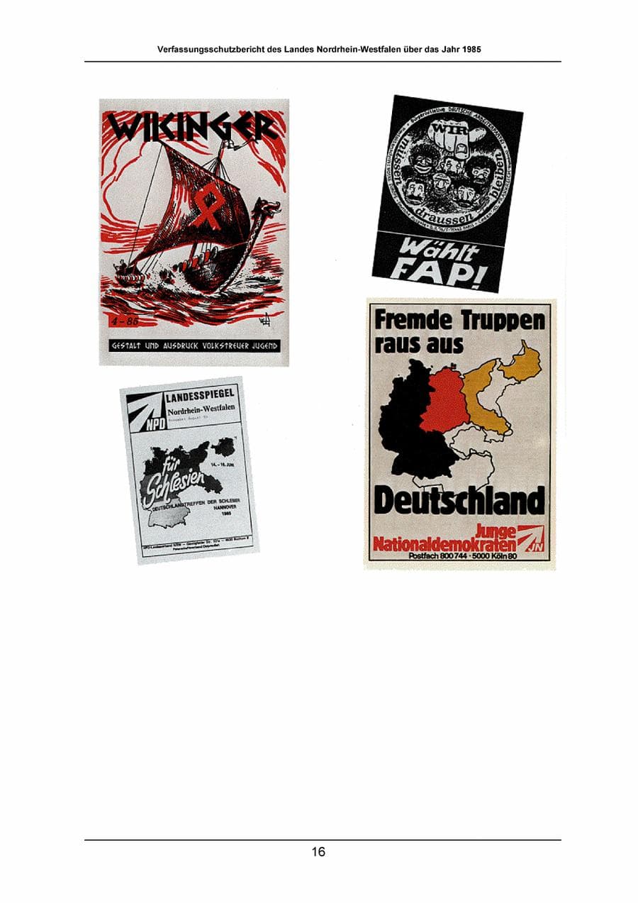 Seite 16 des Verfassungsschutzbericht 1985 Nordrhein-Westfalen