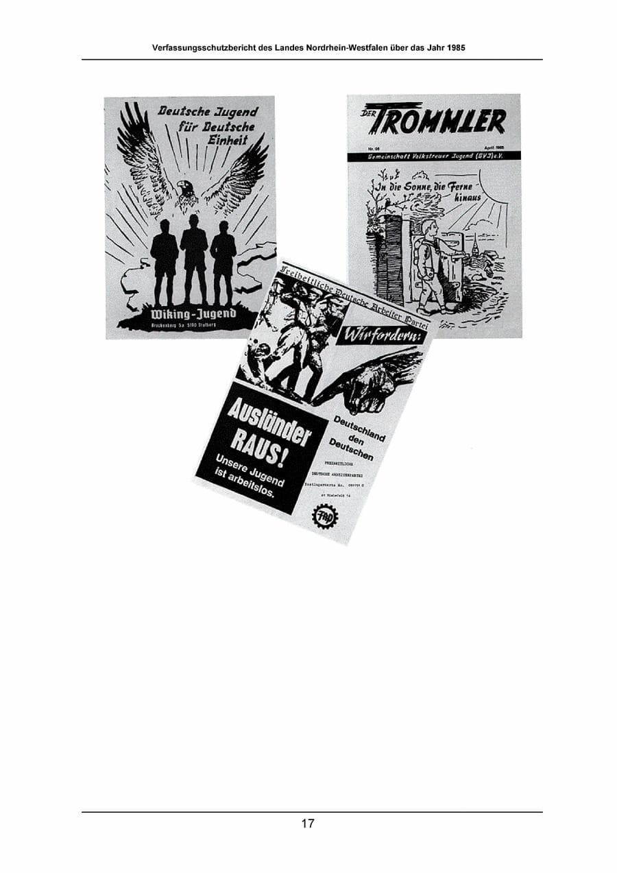 Seite 17 des Verfassungsschutzbericht 1985 Nordrhein-Westfalen