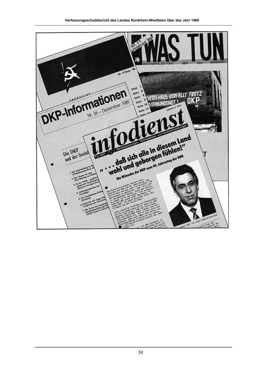 Seite 30 des Verfassungsschutzbericht 1989 Nordrhein-Westfalen