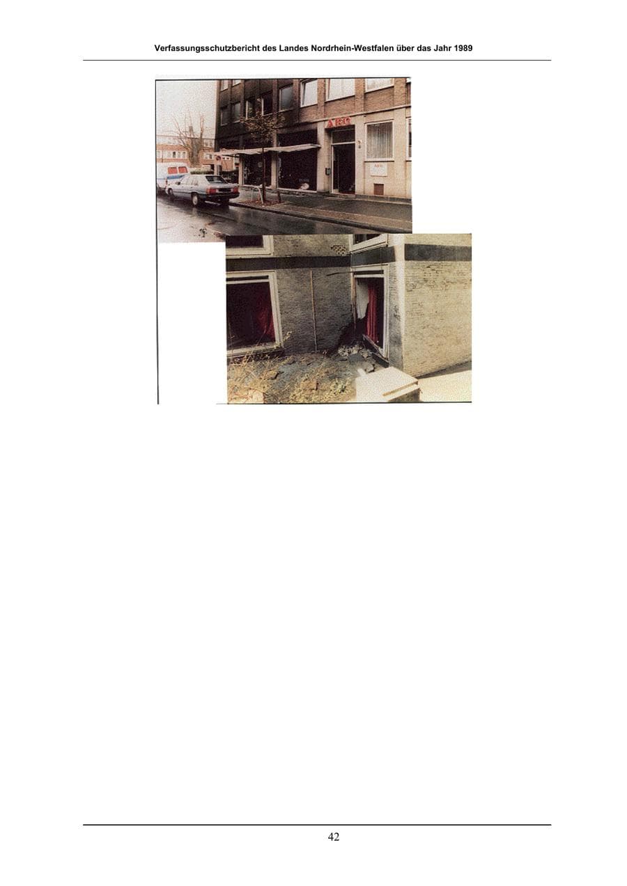 Seite 42 des Verfassungsschutzbericht 1989 Nordrhein-Westfalen